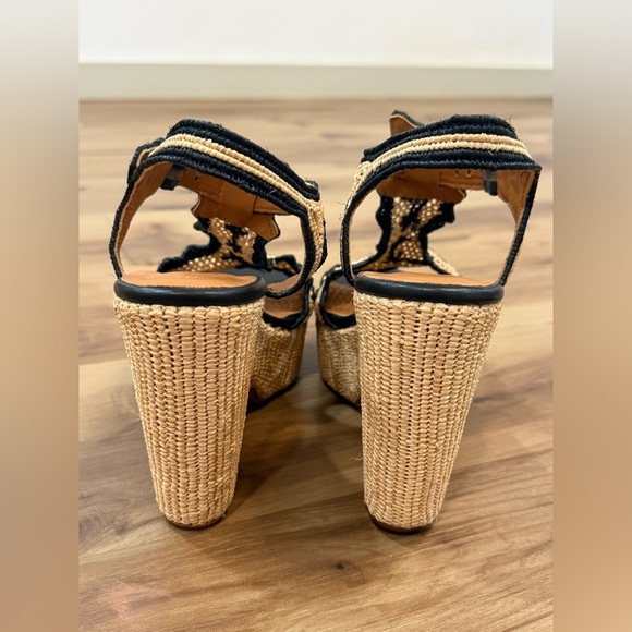 Clergerie Dara Raffia Platform Wedge Sandals - Picture 4 of 9